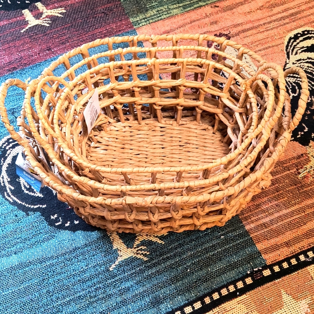 NWT, Triple Matching Decor Modern Coastal Baskets